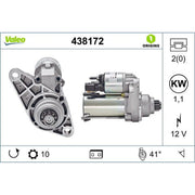 Valeo Starter Motor 12V 1.1kW 10 Teeth 438172