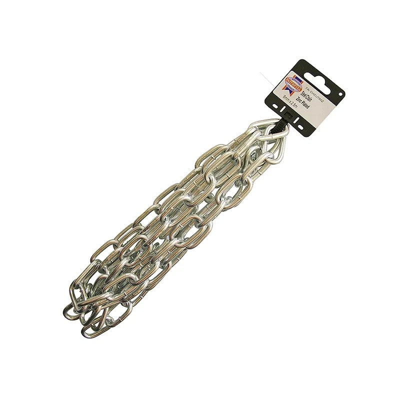Faithfull Zinc Plated Chain 6mm x 2.5m - Max. Load 250kg - FAICHCUT60Z