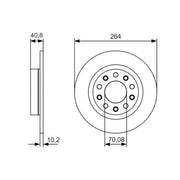 Bosch 2 x Solid Rear Brake Discs 0 986 479 C41