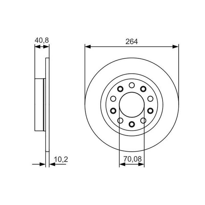 Bosch 2 x Solid Rear Brake Discs 0 986 479 C41