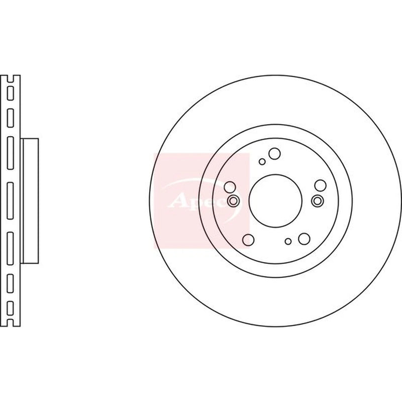 Apec 2 x Vented Front Brake Discs DSK2463