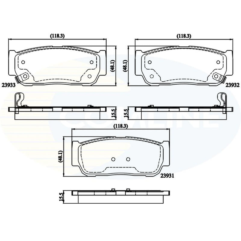 Comline 4 x Rear Brake Pad Set CBP31218