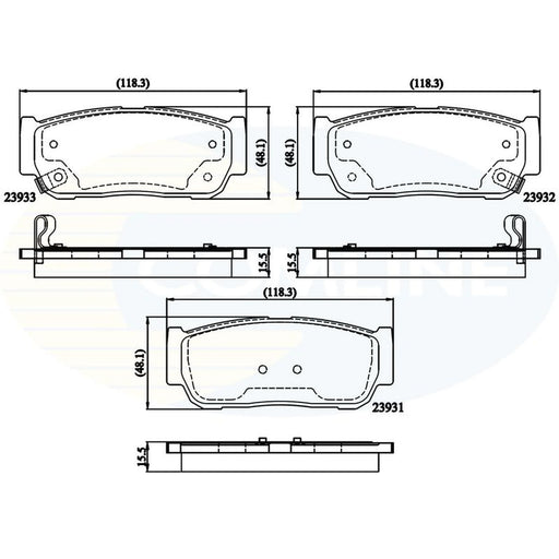 Comline 4 x Rear Brake Pad Set CBP31218