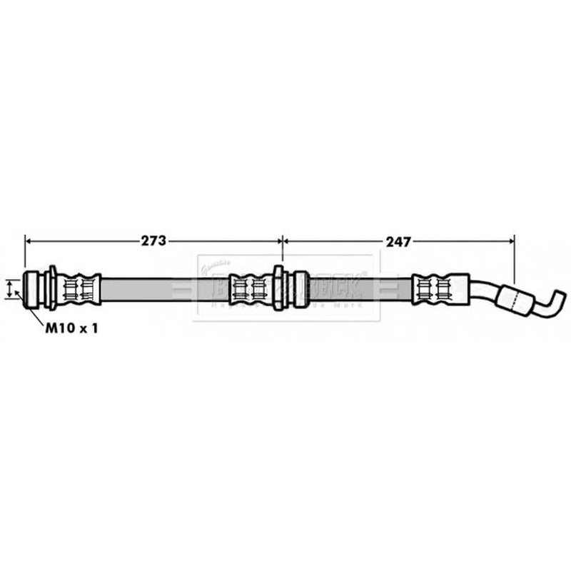 Borg & Beck Brake Hydraulic Hose Line Rear Left BBH7077