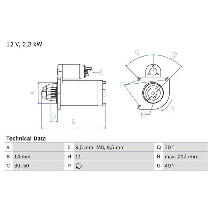 Bosch Reman Starter Motor 2358 0986023580 Bosch  - Town Parts