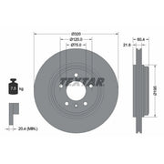 Textar 2 x Externally Vented Rear Brake Discs 92107003