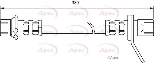 APEC Brake Hose Rear Left N/S Passenger Side 380mm Length Fits Toyota Avensis APEC - Town Parts
