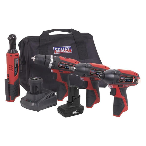 Sealey 4 x 12V SV12 Series Cordless Power Tool Combo Kit CP1200COMBO Sealey  - Town Parts