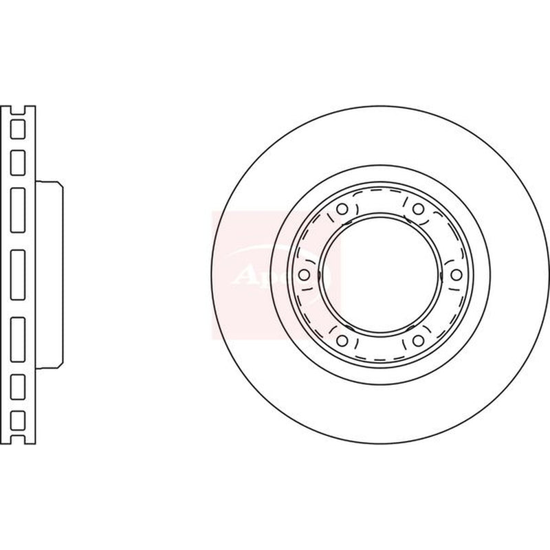 Apec 2 x Vented Front Brake Discs DSK2002
