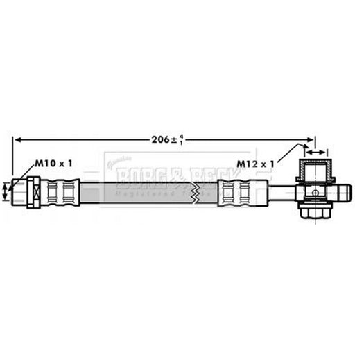Borg & Beck Brake Hydraulic Hose Line Rear Left BBH7298