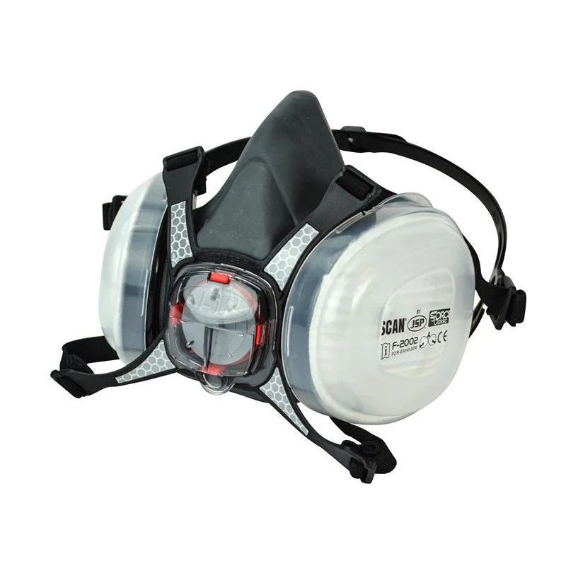 Scan Twin Half Mask Respirator + P2 Dust Filter Cartridges