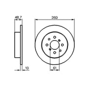 Bosch 2 x Solid Rear Brake Discs 0 986 479 014