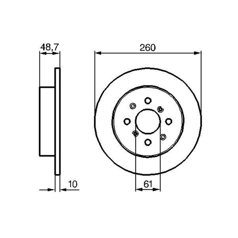 Bosch 2 x Solid Rear Brake Discs 0 986 479 014