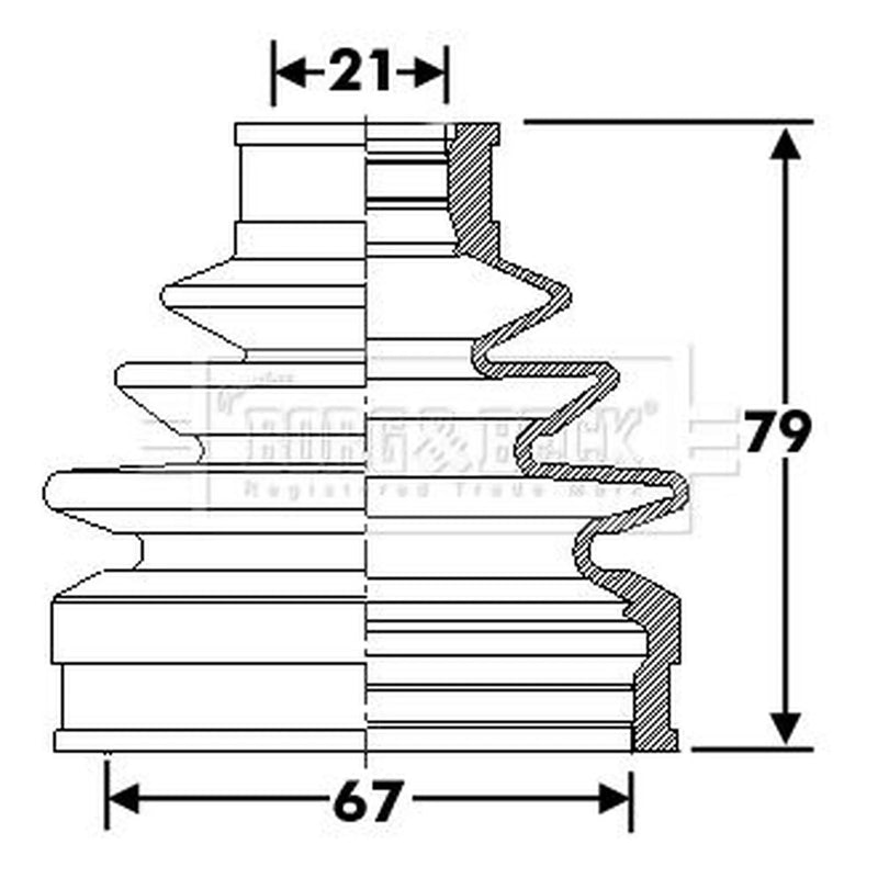 Borg & Beck Drive Shaft Bellow Kit Front Left BCB6291