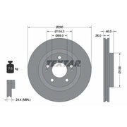 Textar 2 x Vented Front Brake Discs 92148303