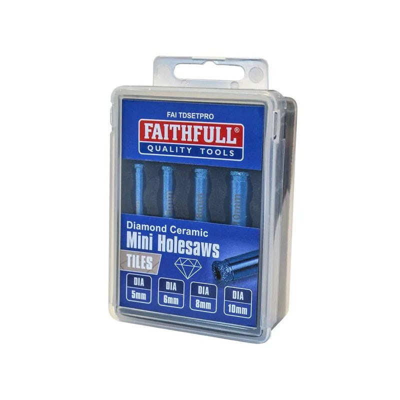 Faithfull Diamond Ceramic Mini Holesaw Set, 4 Piece - FAITDSETPRO