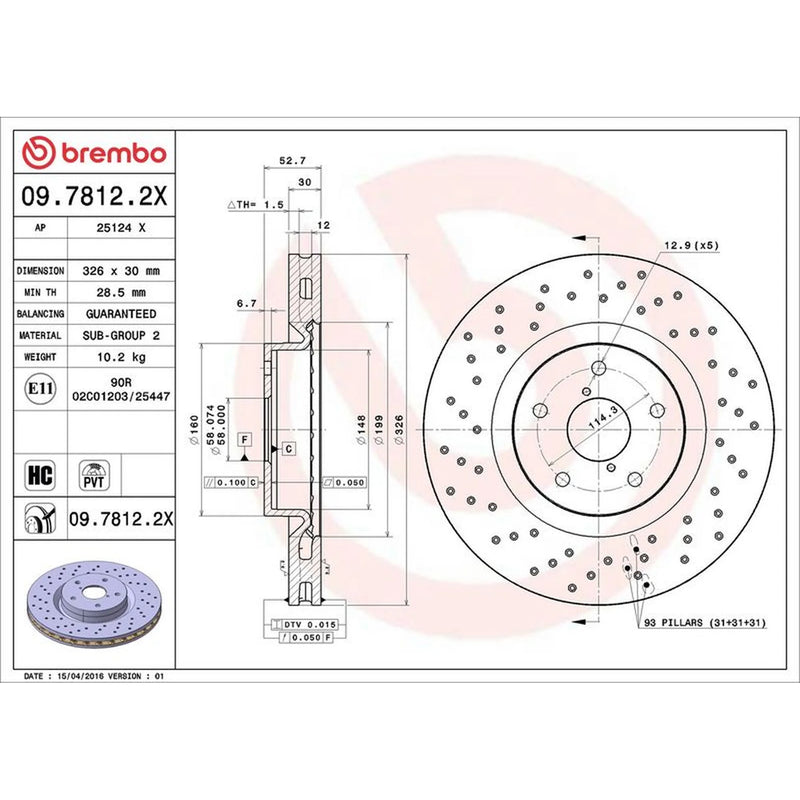 Brembo Xtra 2 x / Front Brake Discs 09.7812.2X