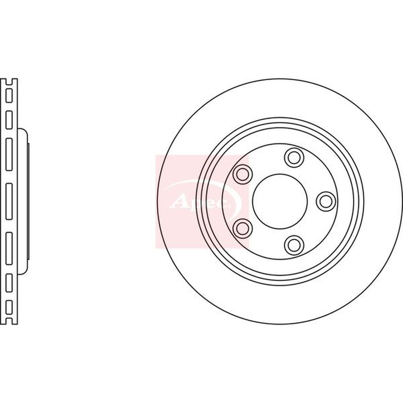 Apec 2 x Vented Rear Brake Discs DSK832