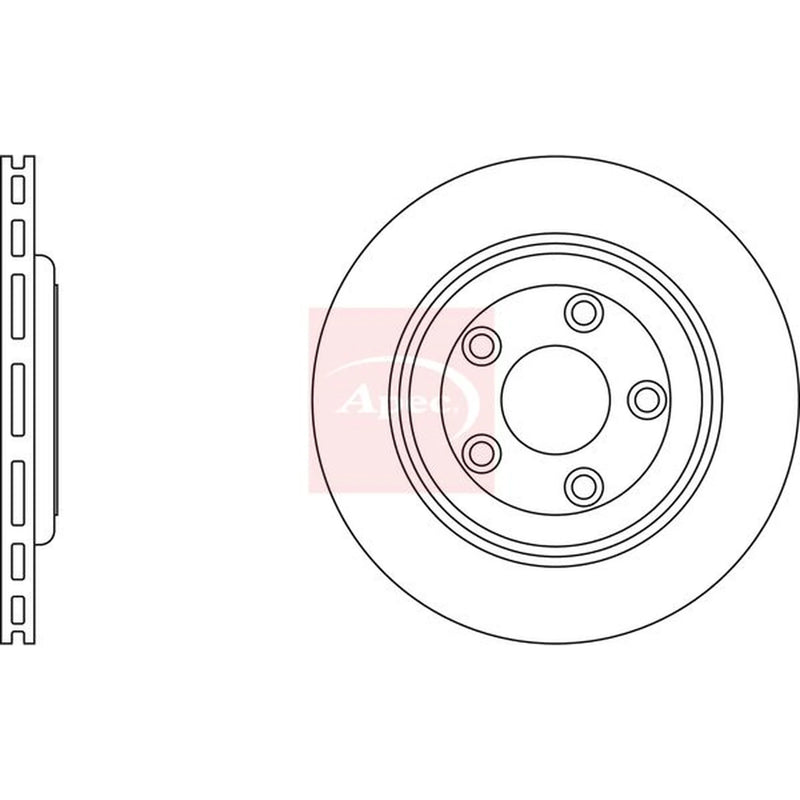 Apec 2 x Vented Rear Brake Discs DSK832