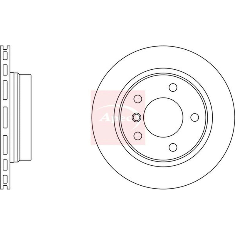 Apec 2 x Vented Rear Brake Discs DSK681