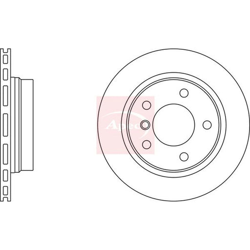 Apec 2 x Vented Rear Brake Discs DSK681