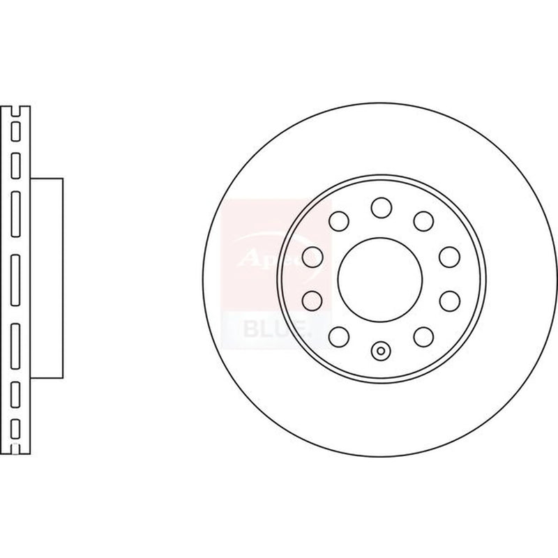 Apec 2 x Vented Front Brake Discs SDK6828