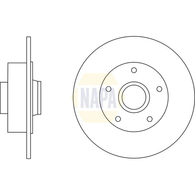 NAPA 2 x Solid Rear Brake Discs NBD5203
