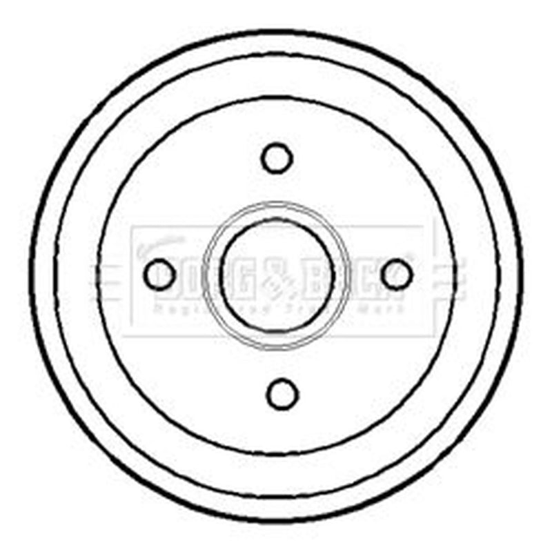Borg & Beck Brake Drum Assembly Rear BBR7116