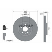 Textar 2 x Vented Front Brake Discs 92074003