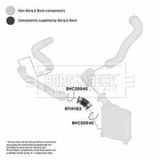 Borg & Beck Intercooler Turbo Charge Air Hose BTH1183