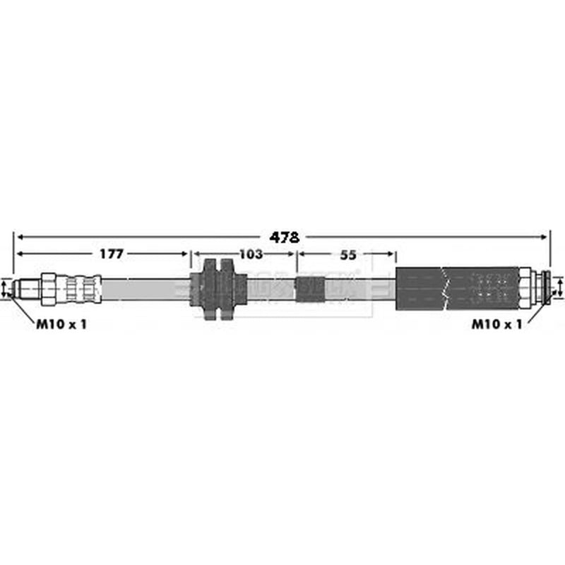 Borg & Beck Brake Hydraulic Hose Line Front Left BBH6779