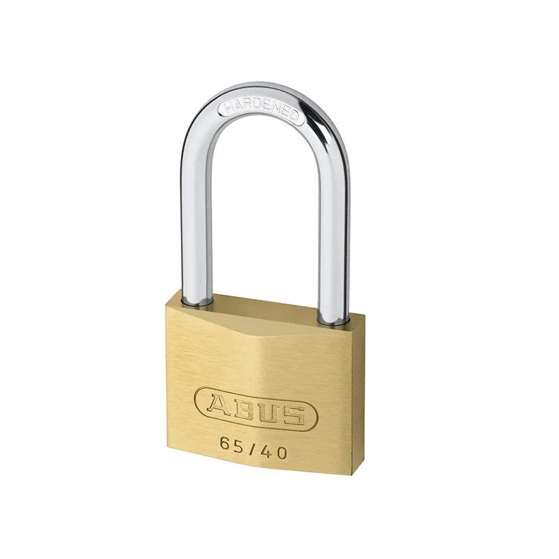 ABUS Mechanical 65/40mm Brass Padlock 40mm Long Shackle Carded - 10009856-01