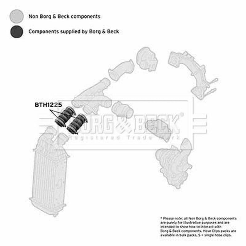 Borg & Beck Intercooler Turbo Charge Air Hose Front BTH1225