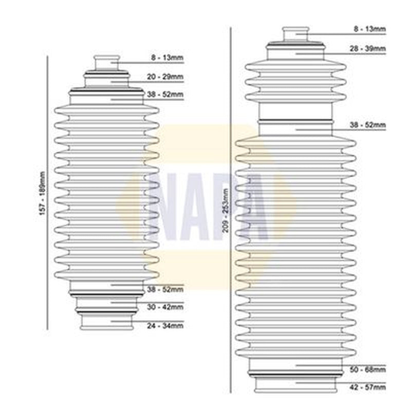 NAPA Steering Bellow Kit Front NCB3006