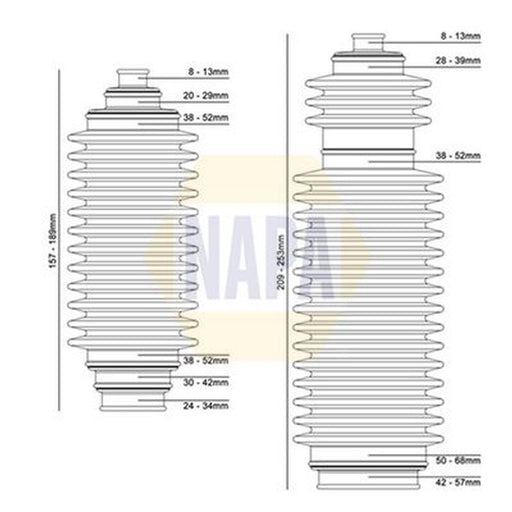 NAPA Steering Bellow Kit Front NCB3006