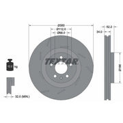 Textar 2 x Slotted Front Brake Discs 92319005