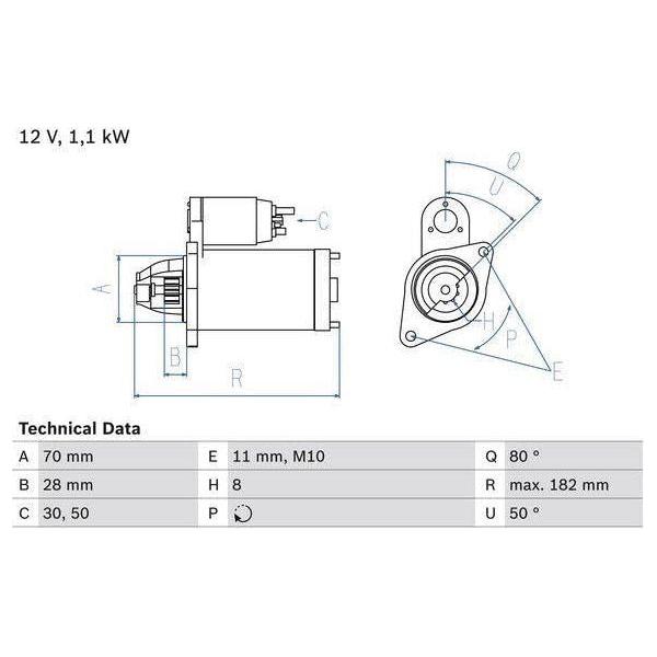 Bosch Reman Starter Motor 2576 0986025760 Bosch  - Town Parts