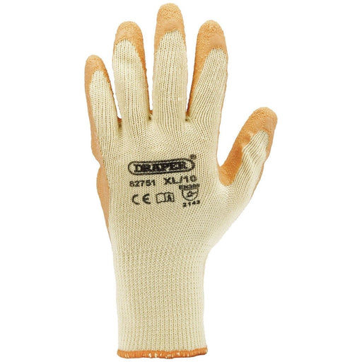 Draper Heavy Duty Latex Coated Work Gloves, Extra Large, Orange (Pack of 10) Draper  - Town Parts