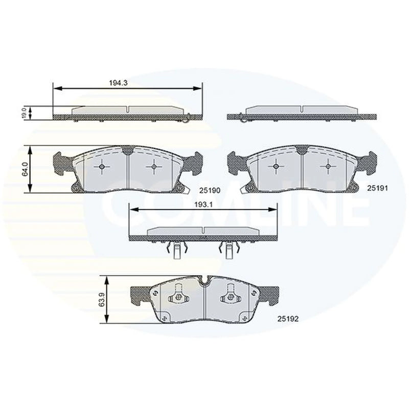 Comline 4 x Front Brake Pad Set CBP36096