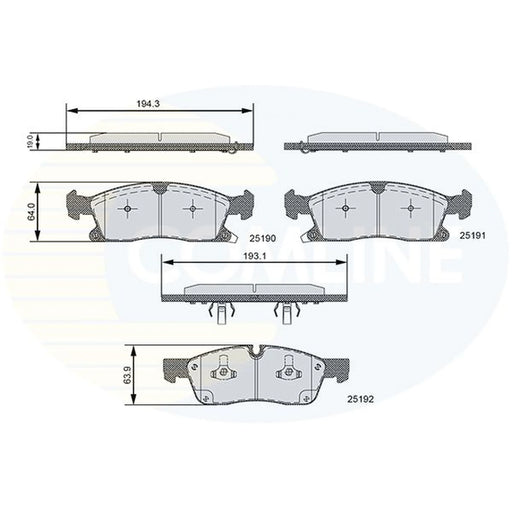 Comline 4 x Front Brake Pad Set CBP36096