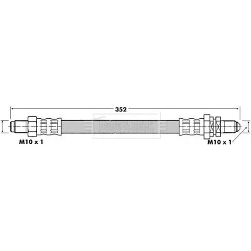 Borg & Beck Brake Hydraulic Hose Line Front Left BBH6158