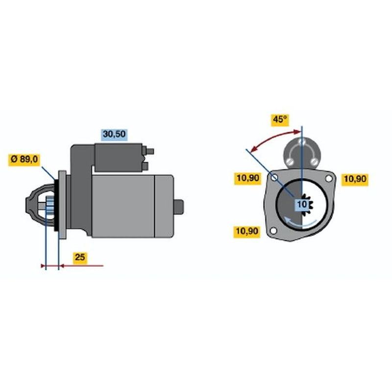 Bosch Starter Motor 24V 4kW 10 Teeth 0 986 010 970