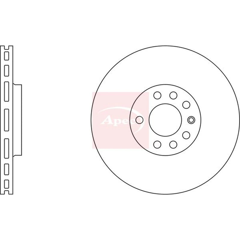 Apec 2 x Vented Front Brake Discs DSK2275