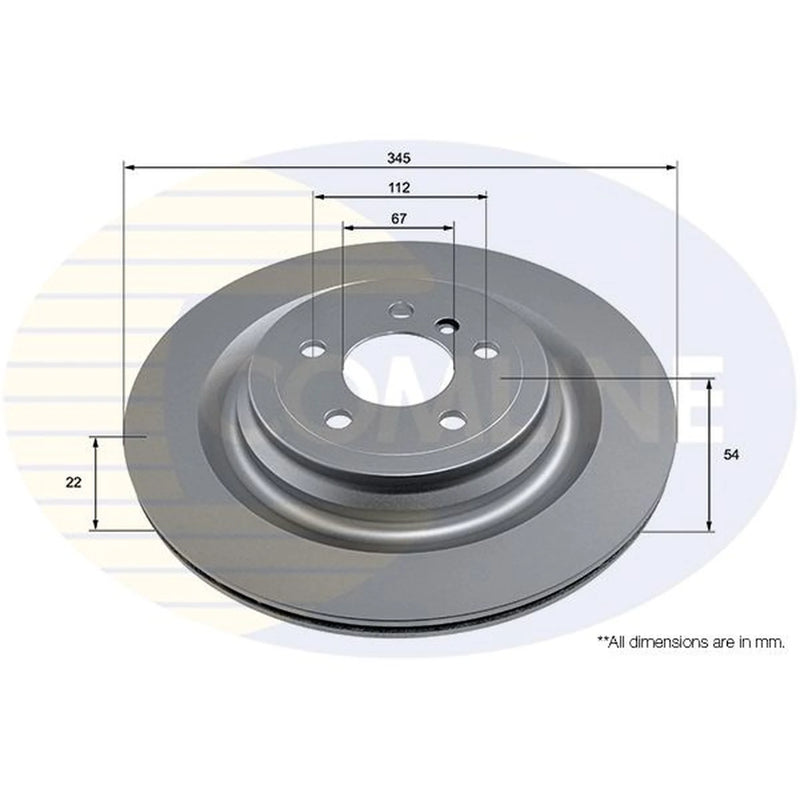 Comline 2 x Internally Vented Rear Brake Discs ADC4082V