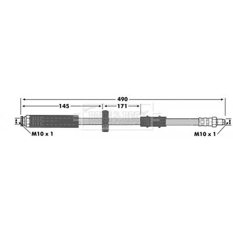 Borg & Beck Brake Hydraulic Hose Line Left BBH6774