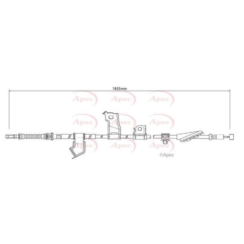 Apec Handbrake Cable Left Rear CAB1317