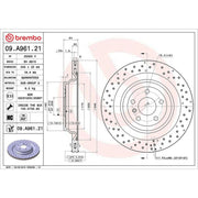 Brembo 2 x Perforated/Vented Rear Brake Discs 09.A961.21