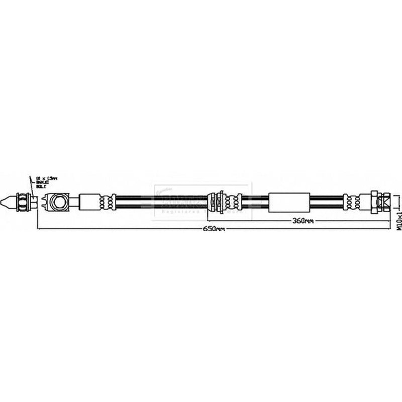 Borg & Beck Brake Hydraulic Hose Line Front Left BBH8419