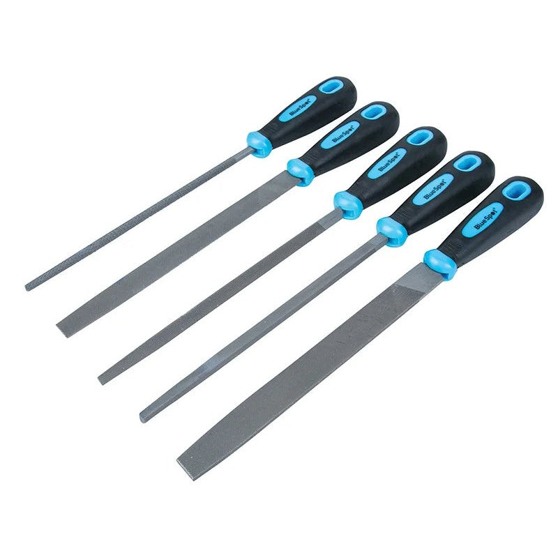 BlueSpot Tools Soft Grip Handled File Set, 5 Piece - 22654