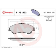 Brembo 4 x Front Brake Pad Set P79032